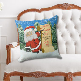 Persoonlijke kerstkerstnamenlijst Naughty Nice Kussen