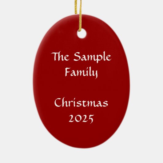Persoonlijke kerstkerstversiering keramisch ornament (Achterkant)