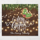 Persoonlijke kerstkeuken-decorcerende partij sparkling wijnetiket (Enkel label)