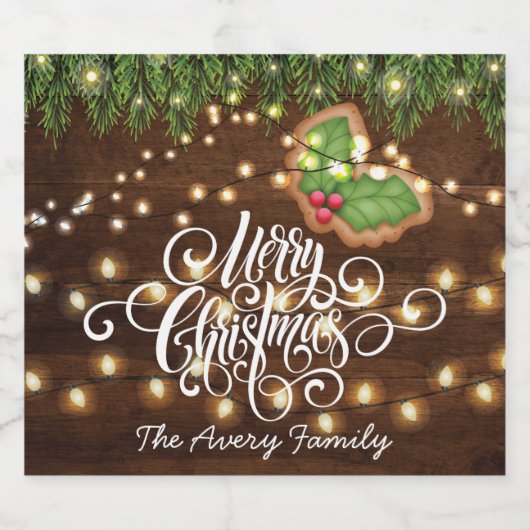 Persoonlijke kerstkeuken-decorcerende partij sparkling wijnetiket (Enkel label)