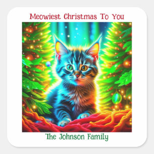 Persoonlijke kerstkeuken vierkante sticker