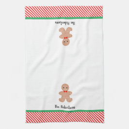 Persoonlijke kerstkeukenhanddoeken theedoek