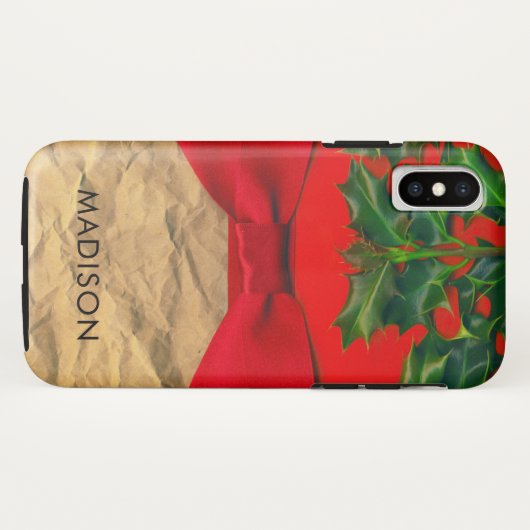 Persoonlijke kerstkleppen en rode bogen Case-Mate iPhone case (Achterkant (horizontaal))
