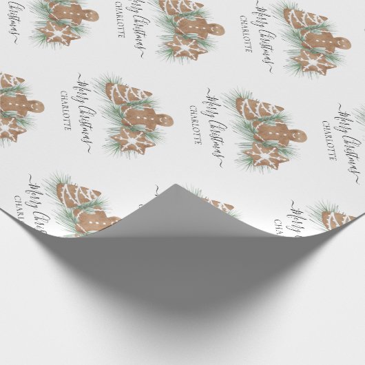 Persoonlijke kerstkoekjes cadeaupapier (Hoek)