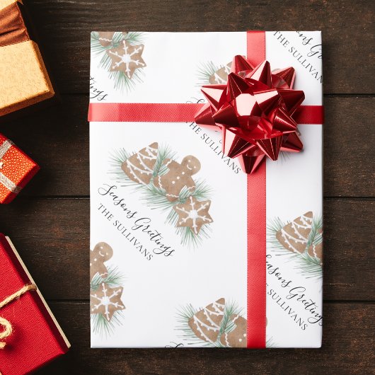 Persoonlijke kerstkoekjes cadeaupapier