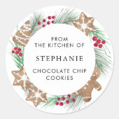 Persoonlijke kerstkoekjes ronde sticker (Voorkant)