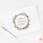 Persoonlijke kerstkoekjes ronde sticker (Envelop)
