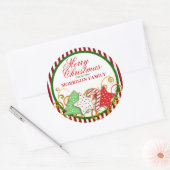 Persoonlijke kerstkoekjes ronde sticker (Envelop)
