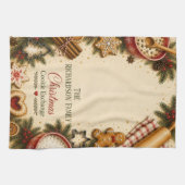 Persoonlijke kerstkoekjesruil keukenhanddoek (Horizontaal)