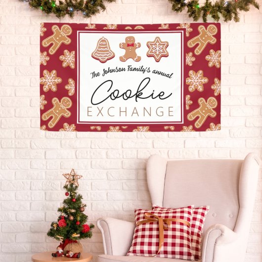 Persoonlijke kerstkoekjesuitwisseling met banner