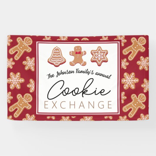 Persoonlijke kerstkoekjesuitwisseling met banner (Horizontaal)