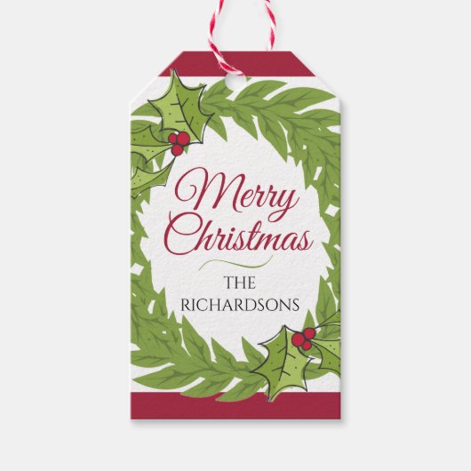 Persoonlijke Kerstkrans Cadeaubijsluiter Cadeaulabel (Voorkant)
