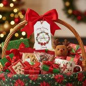 Persoonlijke kerstkrans cadeaulabel