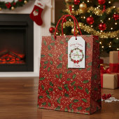 Persoonlijke kerstkrans cadeaulabel