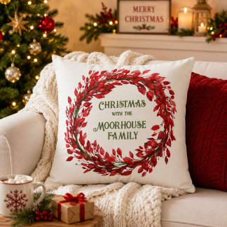 Persoonlijke Kerstkrans Familie Naam Vakantie Kussen