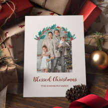 Persoonlijke Kerstkrans Foto- en naamkaart