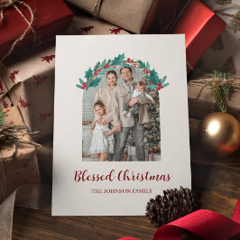 Persoonlijke Kerstkrans Foto- en naamkaart