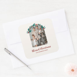 Persoonlijke Kerstkrans Foto & Naam Sticker