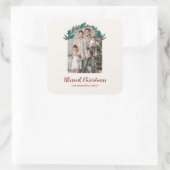 Persoonlijke Kerstkrans Foto & Naam Sticker (Tas)