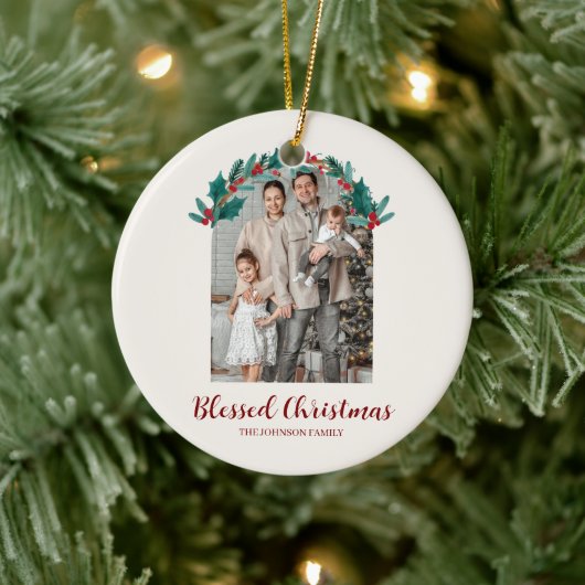 Persoonlijke Kerstkrans Foto Ornament (Boom)