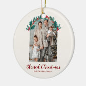 Persoonlijke Kerstkrans Foto Ornament (Links)