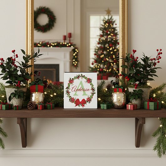 Persoonlijke kerstkrans fotoplaat