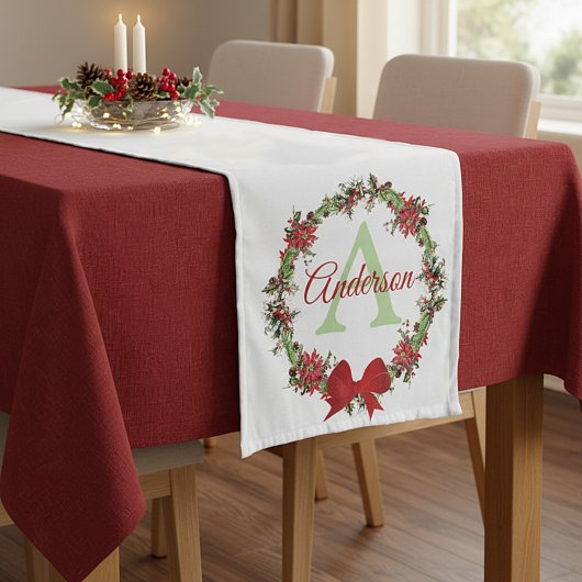 Persoonlijke kerstkrans  korte tafelloper
