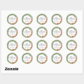 Persoonlijke Kerstkrans Merry Christmas Ronde Sticker (Vel)