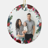 Persoonlijke kerstkrans met foto keramisch ornament (Links)