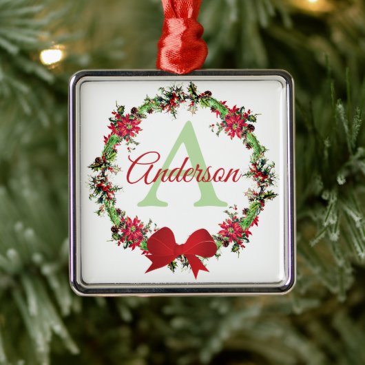 Persoonlijke kerstkrans  metalen ornament (Boom)