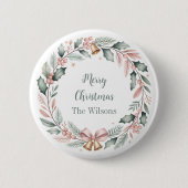 Persoonlijke Kerstkrans Ronde Button 5,7 Cm (Voorkant)