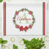 Persoonlijke kerstkrans theedoek (Gevouwen)