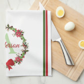 Persoonlijke kerstkrans  theedoek (Quarter Fold)