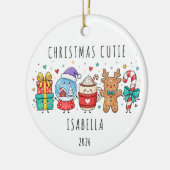 Persoonlijke Kerstkrul Keramisch Ornament (Links)