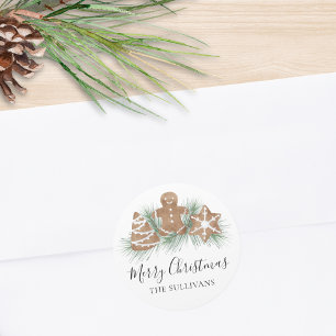 Persoonlijke Kerstkrullen Ronde Sticker