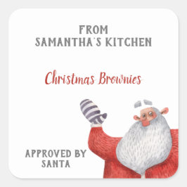 Persoonlijke Kerstkrullen van de Kerstman Kerstmis Vierkante Sticker