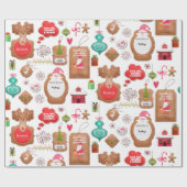 Persoonlijke kerstLabels Cadeaupapier (Vlak)