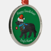 Persoonlijke kerstlabradoodle Naughty Metalen Ornament (Rechts)