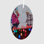 Persoonlijke kerstlampfoto ornament (voorkant)