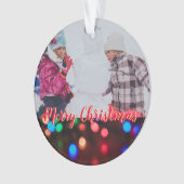 Persoonlijke kerstlampfoto ornament (voorkant)