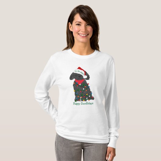 Persoonlijke kerstlampjes Labradole T-shirt (Voorkant volledig)
