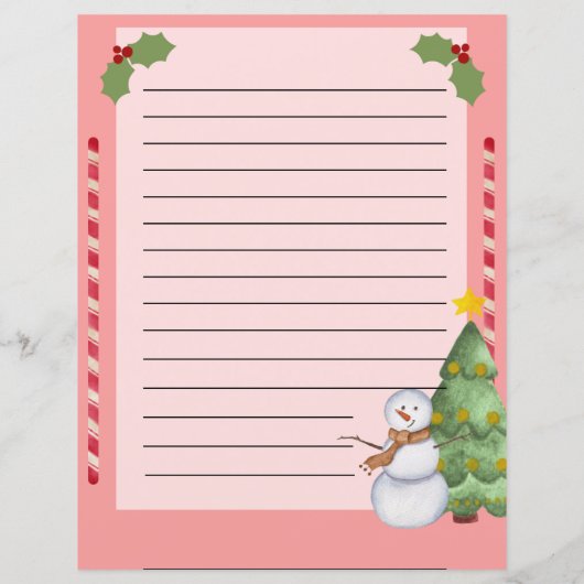 Persoonlijke kerstlijst met Snowman (Achterkant)