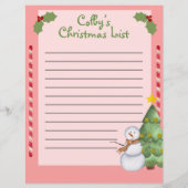 Persoonlijke kerstlijst met Snowman (Voorkant)