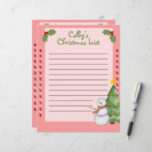 Persoonlijke kerstlijst met Snowman