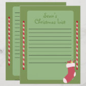 Persoonlijke kerstlijst voor de Kerstman (Voorkant / Achterkant)