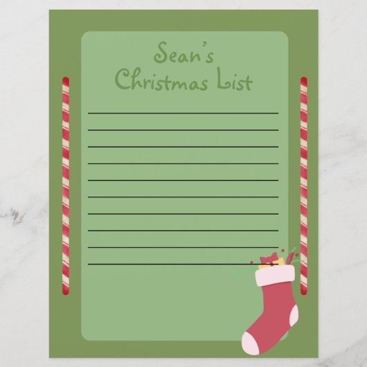 Persoonlijke kerstlijst voor de Kerstman (Voorkant)