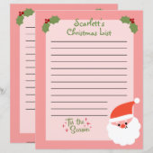 Persoonlijke kerstlijst voor de kerstman (Voorkant / Achterkant)