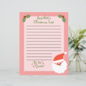 Persoonlijke kerstlijst voor de kerstman (Staand voorkant)