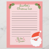 Persoonlijke kerstlijst voor de kerstman (Voorkant)