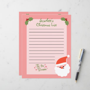 Persoonlijke kerstlijst voor de kerstman
